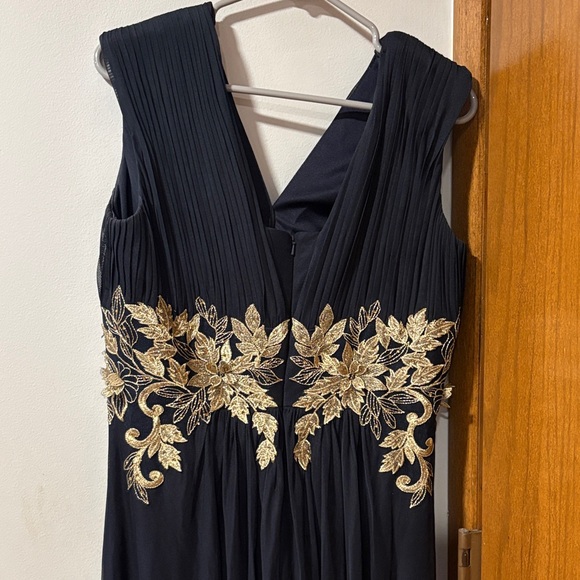 Betsy & Adam navy Maxi Dress with Gold Accents - Picture 2 of 3